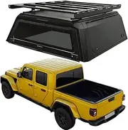 ATATNK Compatible for Jeep Gladiator Truck Camper Canopy 4x4 Rank Steel Hardtop Rain Profile Light Hinged Truck Canopy Truck Tonneau Cover Seal Truck Bed Cap