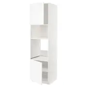 METOD hi cb f oven/micro w 2 drs/shelves, white Enköping/white wood effect, 60x60x220 cm
