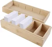 BAIFULAI A8 Wooden Index Cards Boxes, 20 x 8 x 6 cm, Flashcard Box Vocabulary Flashcards Wood with Lid, Index Card Box, Wooden Box for Office, Schools and Home (Index Cards Not Included)