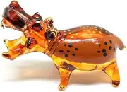 Handmade Hippo Hippopotamus Art Art Glass Blown Wild Animal Figurine - Model 2018