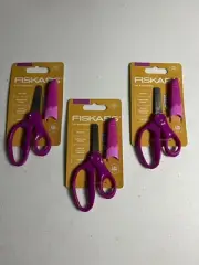 Fiskars 5" Blunt-Tip Scissors for Kids Ages 4-7 (3-Pack) - Scissors for School o