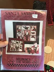 Debbie Mumm Santa sampler Mumms The Word Kit With Fabric & Patterns