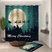Moonlight Santa Claus's Sleigh Shower Curtain