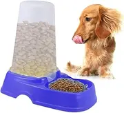 TOGEVAL Automatic Pet Food Dispenser Dark Blue Pet Feeder for Cats and Dogs Easy Clean Removable Chassis Mosquito and Dust Protection