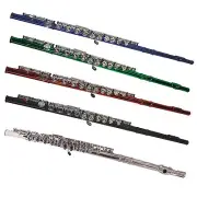 New Merano 16 Hole Student Flute with Case in Black Red Blue Green Silver
