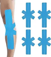 Kinesiology Tape - Knee Tape Elastic Breathable Wrap, Fitness Training Elbow Shoulder Wrist | Comfortable Prevention Muscle Support, 4pcs Pre Cut Combined Knee Pads For Muscle Support