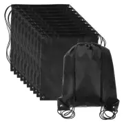 Drawstring Backpack Bags, 20 Pack Sports Cinch Sack Draw String Bag, Black