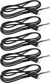 VGOL 5Pcs Type C Male to 2-pin Power Extension Cables Mini USB Male Pigtail Power Cable Wire Accessories for Dash Cams LED Lights Fans 22AWG