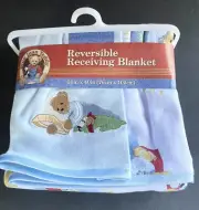 Baby Toddler Blanket Blue Jean teddy Bear Lovey Reversible Blanket Kmart (T)