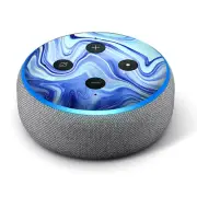 Vinyl Decal Skin for Amazon Echo Dot 3rd Gen - Blue Marble Rocks Glass