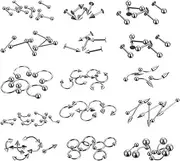 [Generic] 85pcs Body Jewelry Piercing Lot Stainless Steel Nose Horseshoe Lip Tongue Eyebrow Tragus Body Piercing Navel Belly Ring Barbells