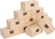 Gadpiparty Unfinished Jewelry Box DIY Paintable Wooden Mini Chest Decorative Storage Lock for Boys and Girls