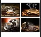 Artisweet Canvas Prints Picture Sensations 4-Panel Hot Coffee Beans Kitchen