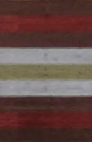 Soft and Plush Striped Wool Gabbeh Area Rug Hand-knotted 7x10 ft