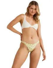 [Billabong] Palm Grove Hike Moderate Coverage Bikini Bottoms in Celery