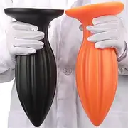 BDSM 5 Sizes Huge Anal Plug Dildos Cone Shape Anal Dilator Soft Silicone Butt Plug G-Spot Vaginal Massage Anal Plug Sex Toys for Men Women(Gold,XL)