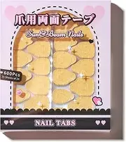 [Sun&Beam Nails] Adhesive Tabs 25 Sheets for Press On False Nail Gel Glue Double Sided Stickers Waterproof Transparent Strong Sticky (25 Sheets/600 Pcs)