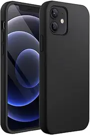 JETech Silicone Case for iPhone 12 Mini 5.4-Inch, Silky-Soft Touch Protective Cover with Microfiber Lining (Black)