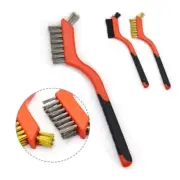 Steel Wire Wheel Brush Brass Steel Brush Cleaning Brush Heavy Duty Nylon Handle