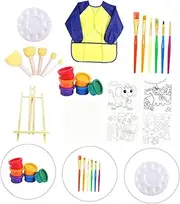 BCOATH Art Supplies Set 28pcs Watercolour Paint Kit Brush Stencils Easel for Boys and Girls for Art Class DIY Projects