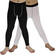 [Lanbaosi] 2 Packs Boys & Girls Sports Thermal Compression Base Layer Legging/Tights
