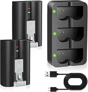 [PoweLyt] 2 Packs for Ring Battery 6040mAh Replacement Video Doorbell Battery and 3-Channel Charger Station Compatible with Video Doorbell 2/3/4/3 Plus,Stick Up Cam/Solar(All gens),Peephole Cam