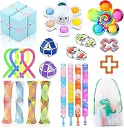 22 Pcs Fidget Toys Pack - Kids & Adults Fidget Toys for Anxiety & Stress Relief, Multicolored, All Ages, Stress Management