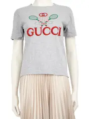 Grey Logo Embroidered Front T-Shirt