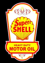 SHELL "HEAVY DUTY OILS" Sticker / Decal RETRO 50's 60's PETROL SERVICE STATION