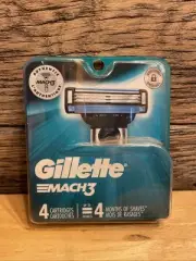 Gillette Mach3 Men's Razor Blade Refill Cartridges - 4 Count, Brand New