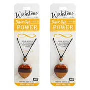 2PK Wishstone Tiger Eye Heart Pendant Jewellery Necklace Women's Accessories