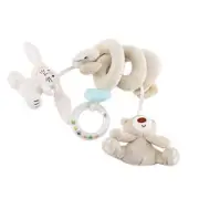 Infant Spiraled Wrap Crib Hanging Toy With Rings Box For Baby Travel