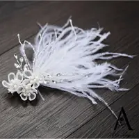 在飛比找momo購物網優惠-【ANGEL】天使之羽花漾水鑽韓式新娘髮梳髮夾(銀色尺寸可選
