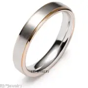 TWO TONE GOLD WEDDING BANDS,14K WHITE & ROSE GOLD MEN WOMENS WEDDING RINGS 5MM