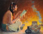 Eanger Irving Couse - The Quiver Maker Giclee Fine Art Print on Canvas Wall 36"