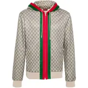 [Gucci] Gucci Web Jersey Hooded Jacket M NEUTRALS