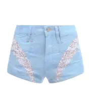 NEIDA DENIM PATCHWORK SHORTS FR44,FR34,FR36,FR38,FR40 Blue