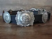 Native American Jewelry Sterling Silver Concho Belt by Eugene Charley