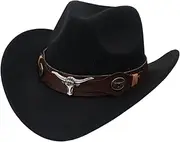 [CurcKua] Cowboy Hat, Classic Western Wide Brim Cowboy Hats for Women, Comfortable Breathable Cowgirl Hat for Outdoor, Professions, Fishing, Stage Performance Cowboy Hats for Women Men's Cowboy Hats Cowgirl Ha