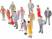 Eigell 25Pcs Model Trains Architectural 1:25 Scale Painted Figures G O Scale Sitting and Standing People for Miniature Scenes