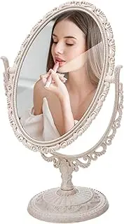 VALICLUD Vintage Style Swivel Makeup Mirror Elegant Stand High Definition Surface