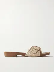 [Gabriela Hearst] Gabriela Hearst - Clover Buckled Jute Slides - Ivory - IT39 IT 39 Ivory