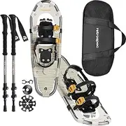 Retrospec Drifter 21/25/30 Inch Snowshoes & Trekking Poles Bundle for Men, Women, and Youth - Durable All Terrain with Adjustable Binding, Carry Bag and Lightweight Aluminum Walking & Hiking Poles