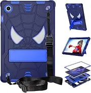 Kids Case for Samsung Galaxy Tab A8 10.5" 2022 (SM-X200/X205/X207), Durable Shockproof Cover with Stand and Shoulder Strap (Blue)