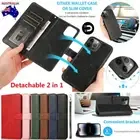 Removable Magnet Case Leather Wallet Cover For iPhone 16 15 14 13 Pro Max 8 Plus