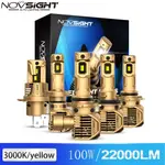 NOVSIGHT 最新款 N62Y LED大燈 100W 22000LM 3000K黃光 1:1設計直插式 汽車大燈燈