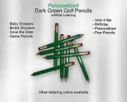 Dark Green, Mini Golf Pencils, Bridal Shower, Baby Shower, Wedding Announcement