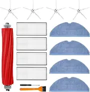 [LesinaVac] Accessories Kit for Xiaomi Roborock S7 S7+ Roborock S7 MaxV, S7 MaxV Plus,T7 plus T7S plus,1 Roller Brush, 4 Hepa Filter, 4 Side Brush, 4 Mop Cloth