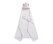 Children's Hooded Plush Minky Fleece Ivory Unicorn Blanket Throw, 40" X 50"