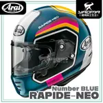 ARAI RAPIDE-NEO NUMBER BLUE 藍 全罩式 復古帽 安全帽 耀瑪騎士機車部品